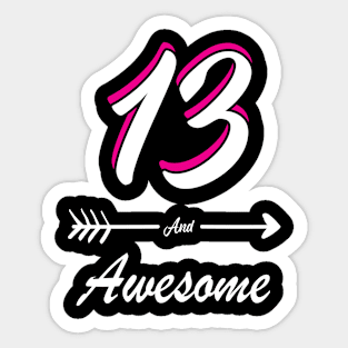 Teenager 13 Birthday Gift for girls Sticker